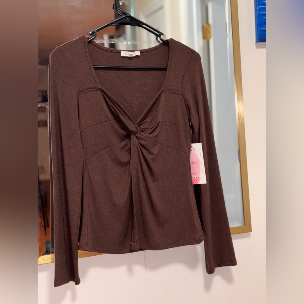 Brown Long Sleeve Top